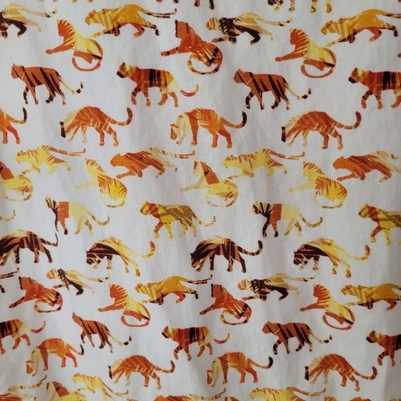 Maceoo Cotton Button-Down Polo Tiger Print White Orange - Picture 3 of 8